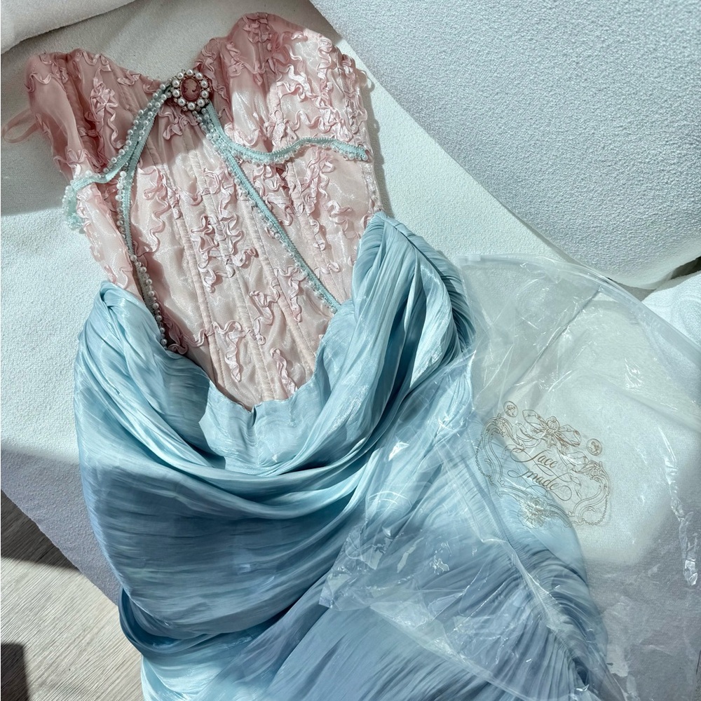 Lacemade Light Blue Satin Dress